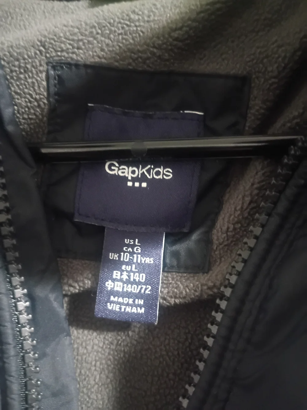 GAPKIDS Navy Kids Quilted Puffer Jacket with Lime Zipper Accent